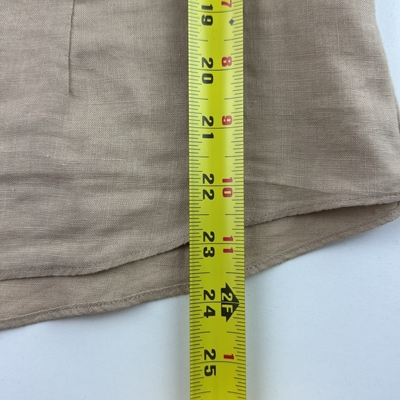 NWT Per Una Tan Long Sleeve Linen Top with Brass Embellishments - Picture 10 of 10